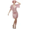 20`s Pink Flapper Charleston Kostüm -Halo Verkäufe 20er jahre vintage flapper dress altrosa 20s deluxe vintage flapper dress pink 20er jahre mottoparty vintage costume 39427 1