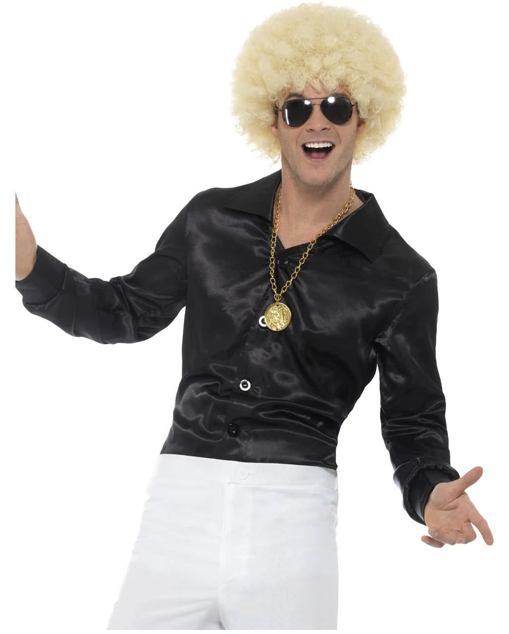 60s Disco Hemd Schwarz 3 60s Disco Hemd Schwarz