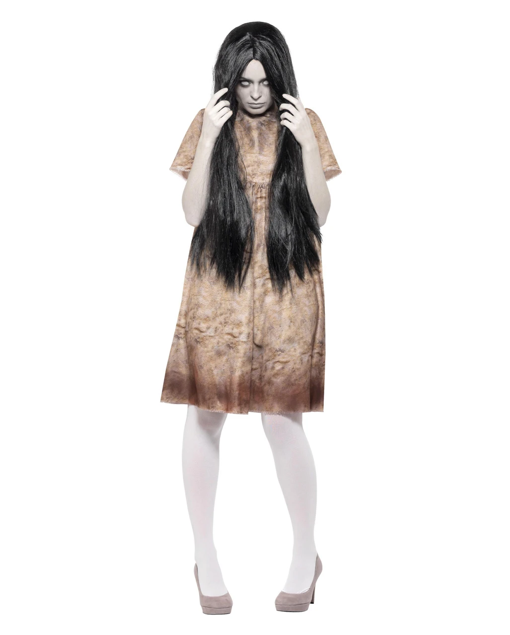 Böser Geist Damenkostüm Mit Perücke 4 Böser Geist Damenkostüm Mit Perücke – Bild 2