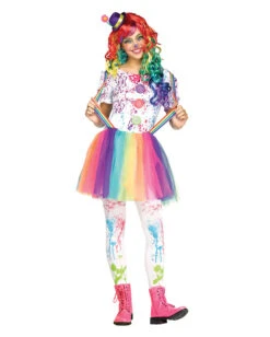 Regenbogen Clown Teenager Kostüm