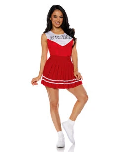 Cheerleader Damenkostüm Rot