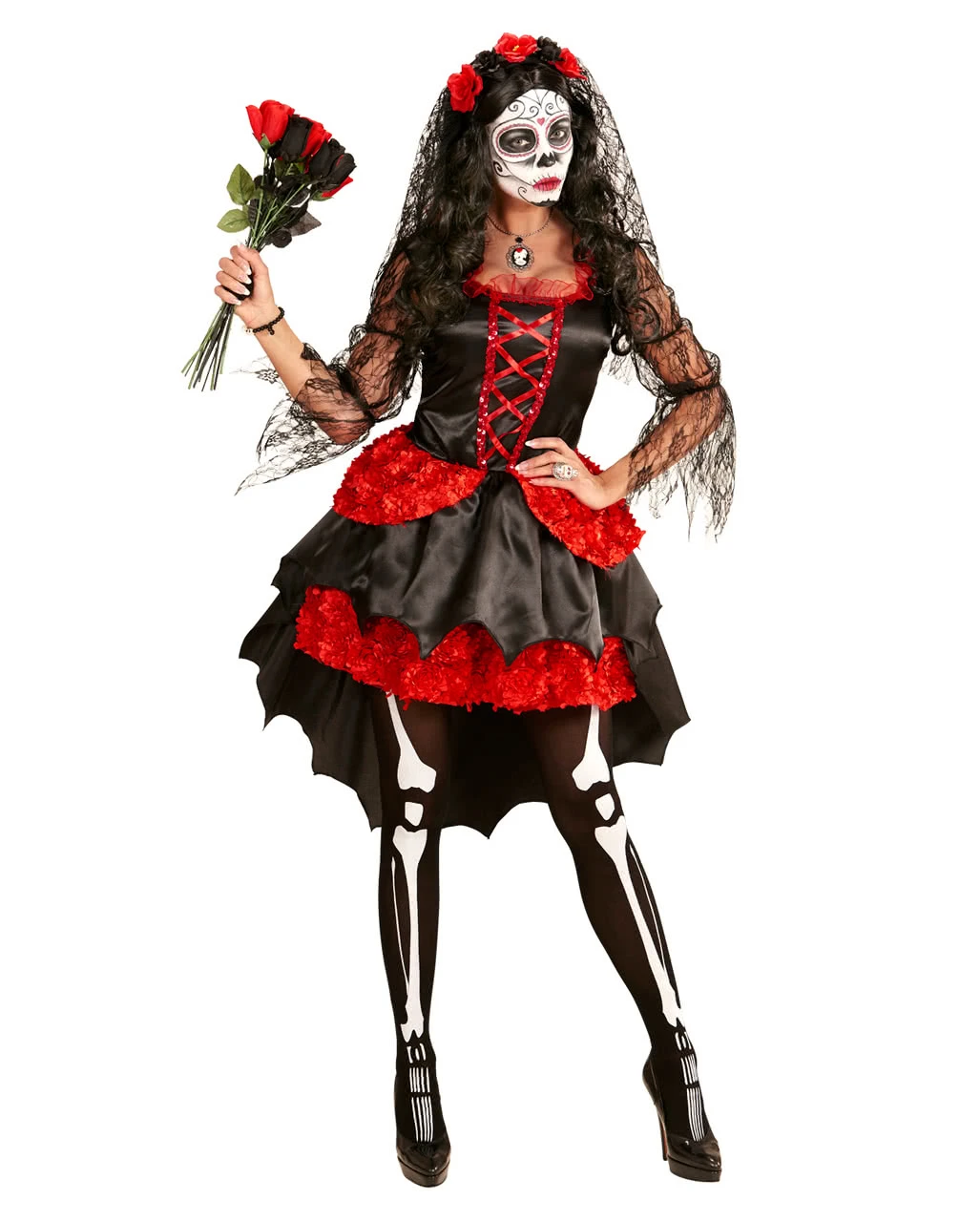 Dia De Los Muertos Brautkostüm 3 Dia De Los Muertos Brautkostüm