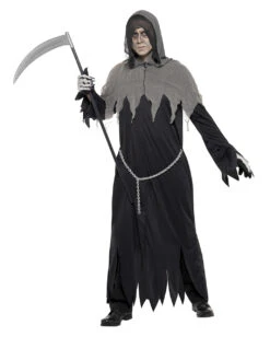 Gruselige Grim Reaper Robe -Halo Verkäufe fetzen zombie kostuem gevatter tod verkleidung halloween reaper kostuem 21034 2