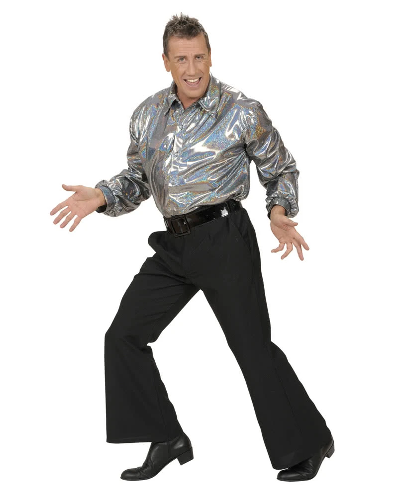 Glitzer Discohemd Silber 6 Glitzer Discohemd Silber – Bild 4