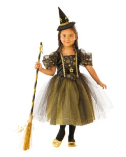 Goldenes Sternenhexen Kostüm Mit Tüll Für Kinder