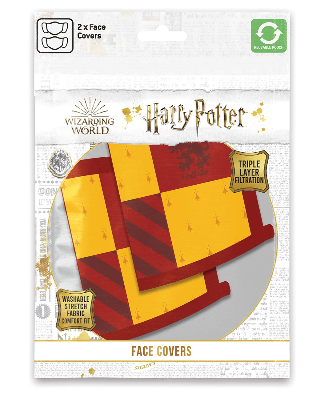 Harry Potter Gryffindor Alltagsmaske 2 St. 4 Harry Potter Gryffindor Alltagsmaske 2 St. – Bild 2