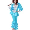Mama Mia 70s Kostüm Deluxe Türkis -Halo Verkäufe mama mia 70s kostuem deluxe tuerkis 70er jahre abba verkleidung popstar kostuem damen 36437