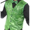Pailletten Weste Für Herren Grün -Halo Verkäufe pailletten weste gruen st patricks day pailetten weste 20er jahre wese 29522 3