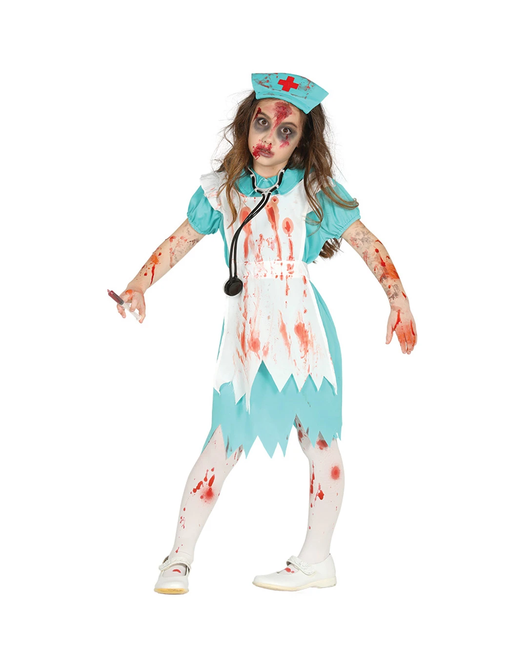 Retro Zombie Krankenschwester Kostüm Für Kinder 3 Retro Zombie Krankenschwester Kostüm Für Kinder