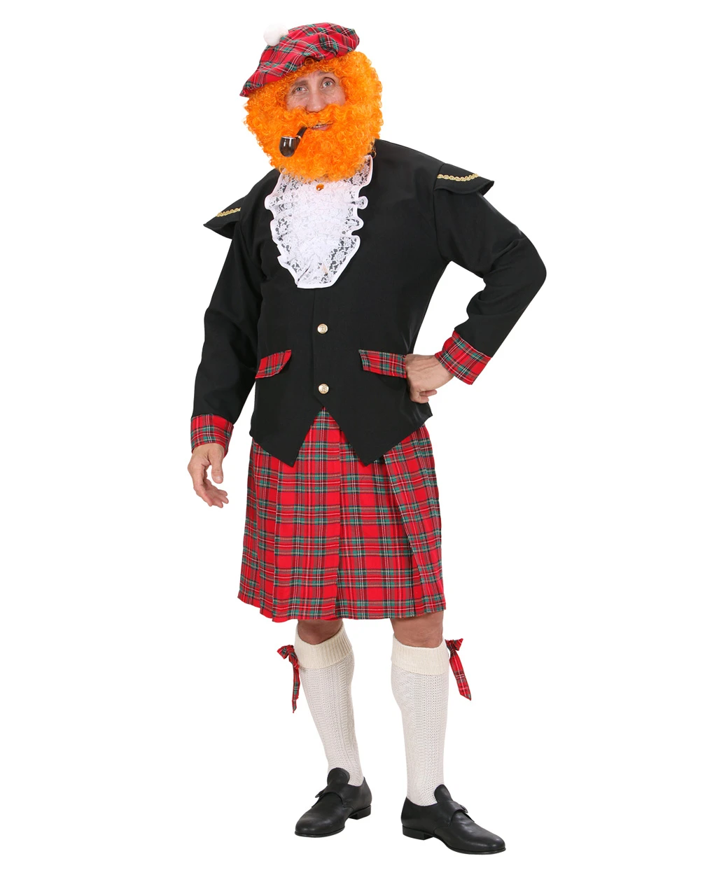Schotten Kostüm Mit Kilt & Mütze 4 Schotten Kostüm Mit Kilt & Mütze – Bild 2
