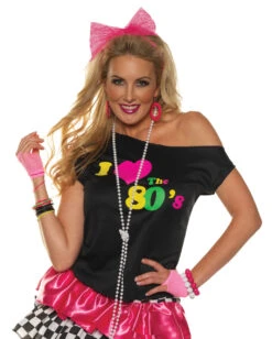 Schulterfreies 80er Jahre Shirt