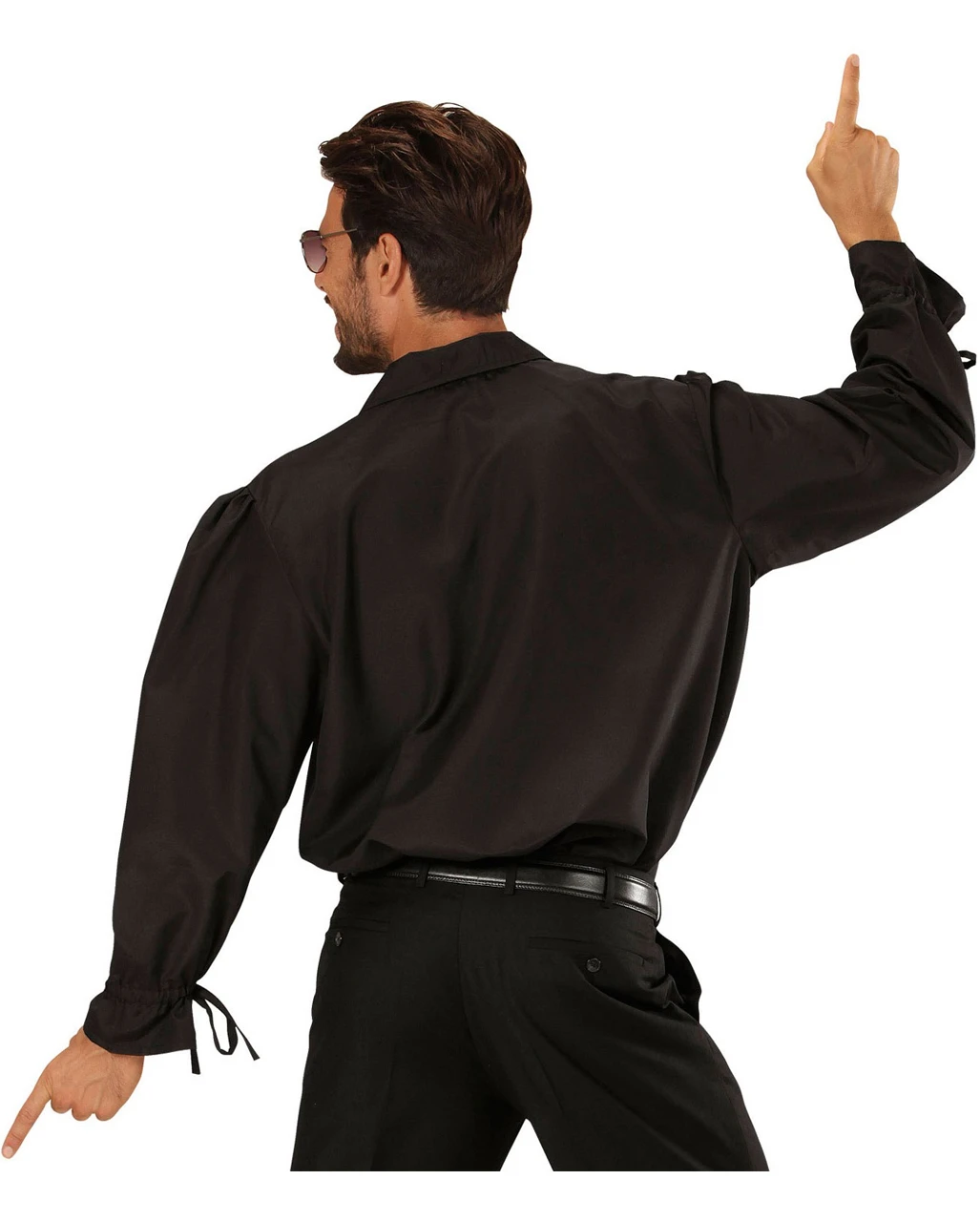 Schwarzes Rüschenhemd Mit Knöpfen 5 Schwarzes Rüschenhemd Mit Knöpfen – Bild 3