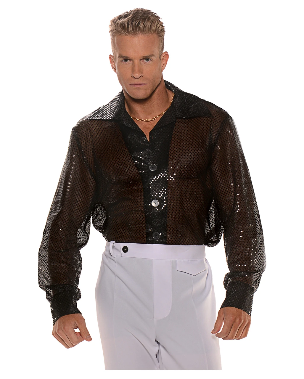 Pailletten Hemd Schwarz 3 Pailletten Hemd Schwarz