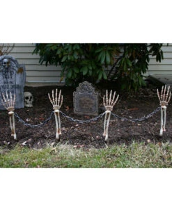 Skeletthand Gartenstecker Zaun -Halo Verkäufe skeletthand gartenstecker zaun shackled skeleton arm stakes halloween deko garten 52608 2