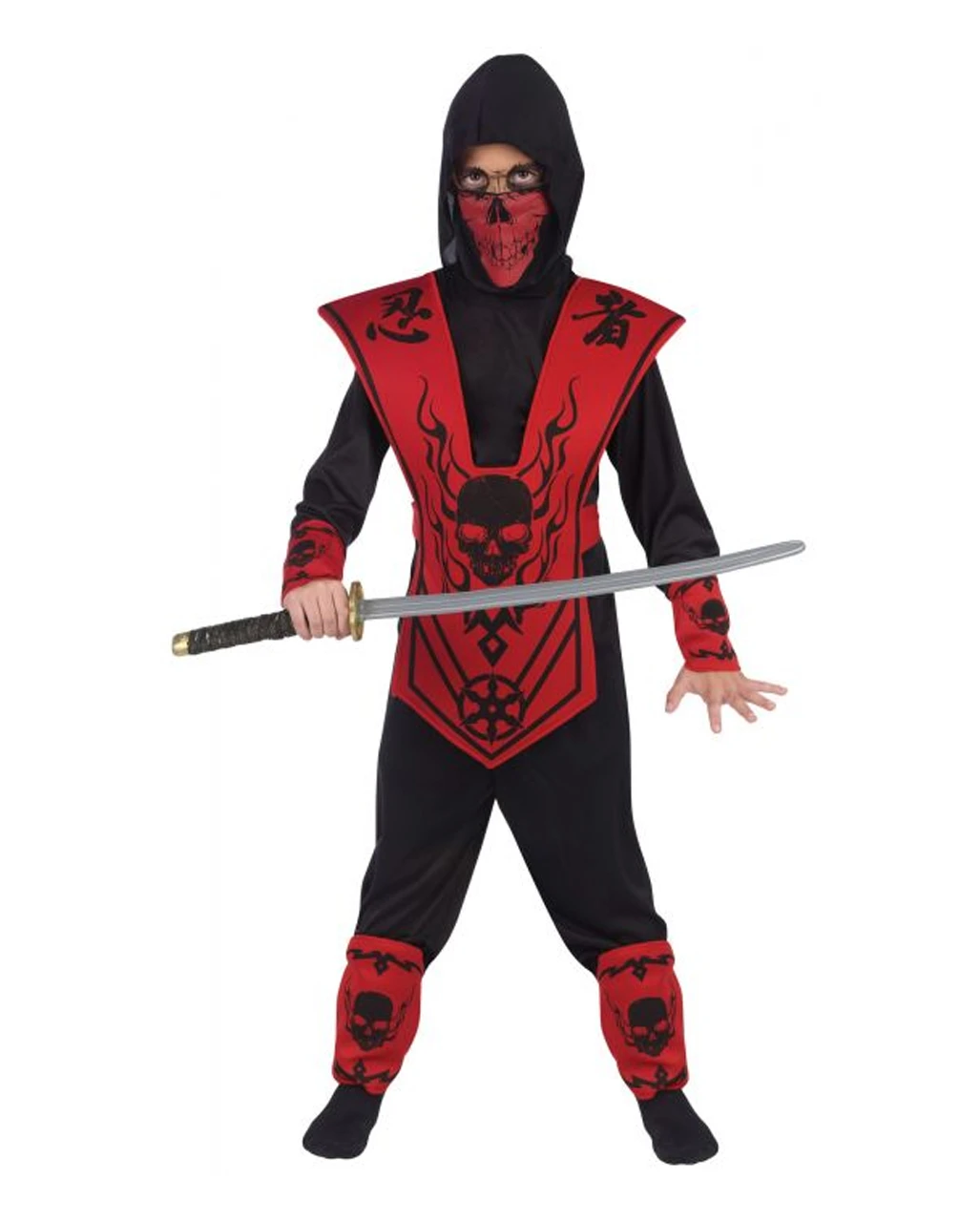 Skull Lord Ninja Kinderkostüm Rot 3 Skull Lord Ninja Kinderkostüm Rot