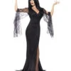 Verführerisches Morticia Kleid -Halo Verkäufe verfuehrerisches morticia kleid elegantes hexen kostuem halloween abendkleid 24552