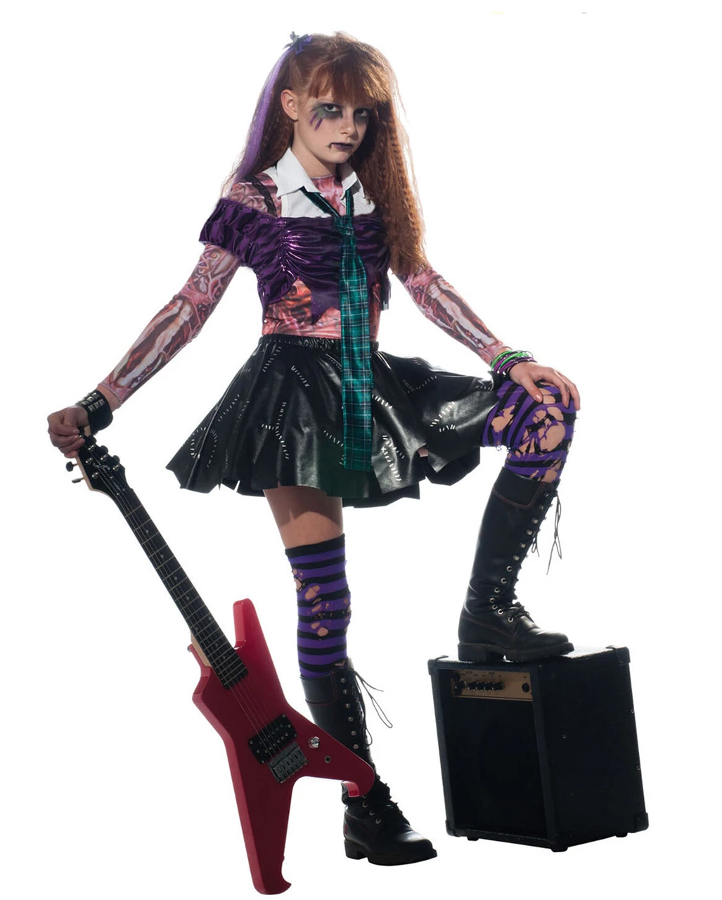 Zombie Punk Rocker Girl Kinderkostüm 3 Zombie Punk Rocker Girl Kinderkostüm